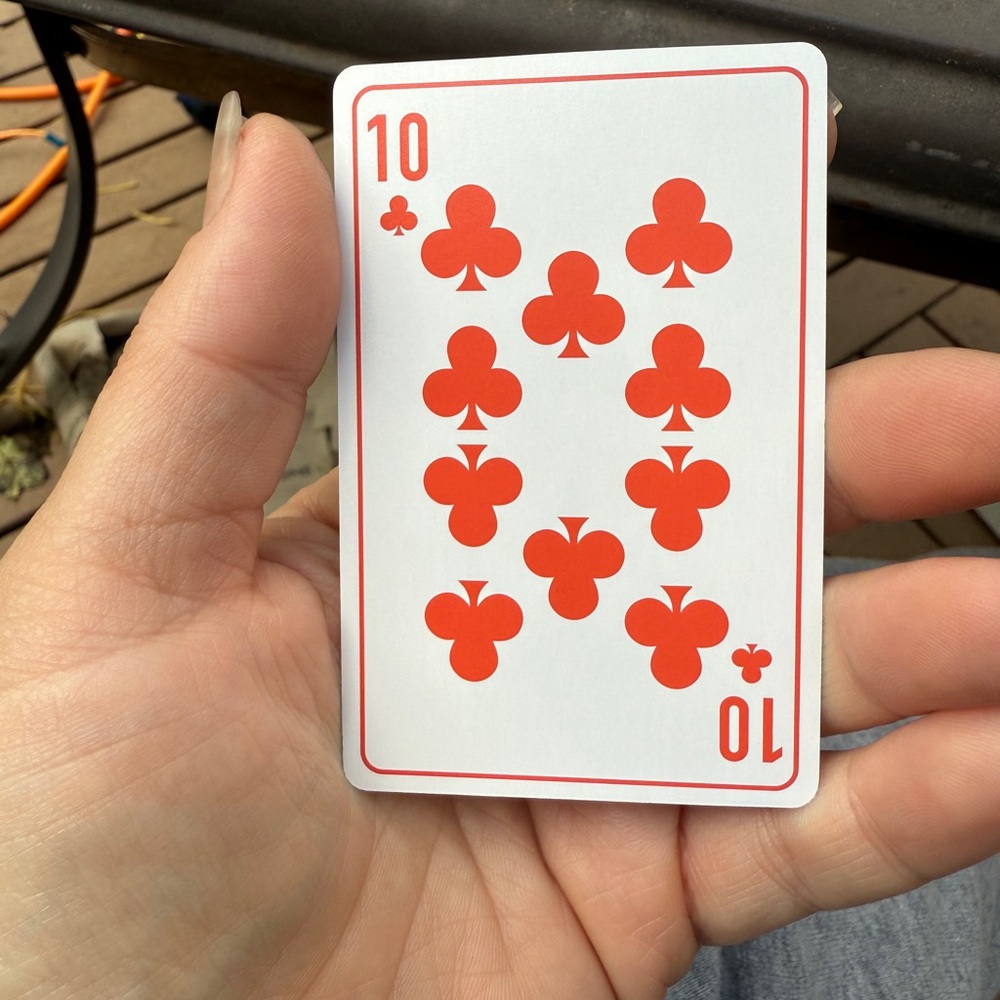 Dior Red Ten of Clubs Playing Card